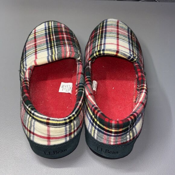 LL Bean Plaid Woman’s 9 M Sweater Fleece Slippers. EUC - Picture 7 of 13